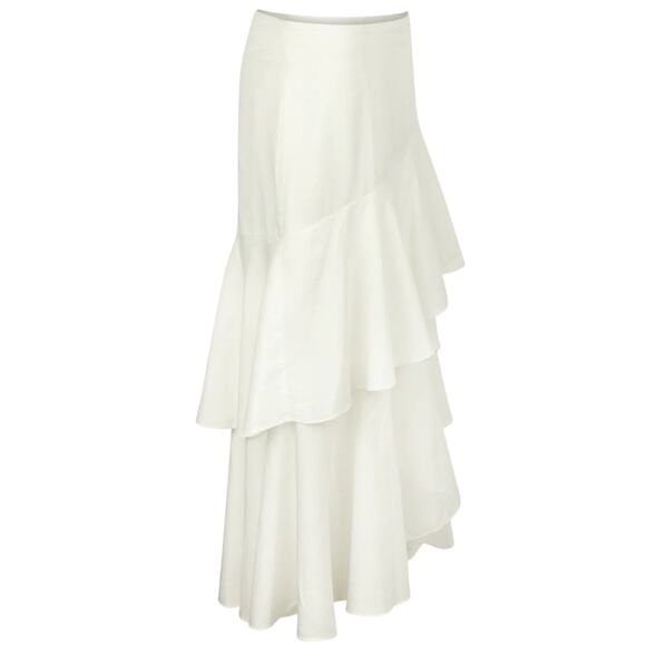 Vintage Collection Ivory Ruffle Maxi Layered Skirt Western Tulle Size S - Picture 3 of 6